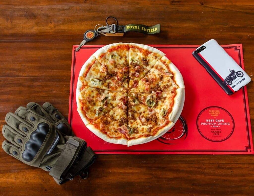 Wood-Fired Pizza at Royal Enfield Garage Café